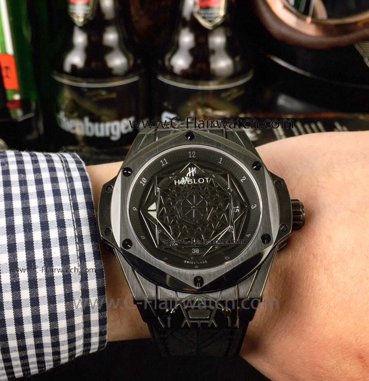 Swiss Quality Replica Hublot Sang Bleu All Black Men Watch